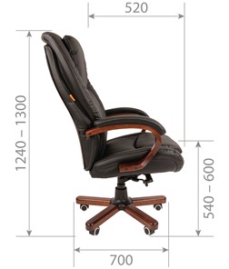 Кресло офисное CHAIRMAN 408 кожа черная в Ангарске - предосмотр 2