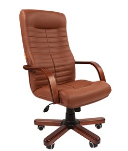 Кресло компьютерное CHAIRMAN 480 WD, экокожа, цвет коричневый в Братске