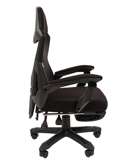 Кресло компьютерное CHAIRMAN 571 с подставкой для ног , Сетчатый акрил черный / Полиэстер черный в Ангарске - изображение 2