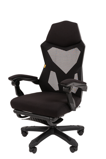 Кресло компьютерное CHAIRMAN 571 с подставкой для ног , Сетчатый акрил черный / Полиэстер черный в Ангарске - изображение 5