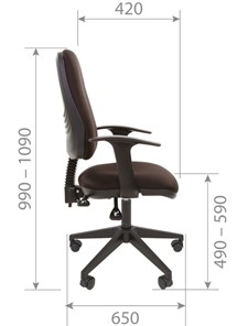 Офисное кресло CHAIRMAN 661 Ткань стандарт 15-21 черная в Братске - предосмотр 4