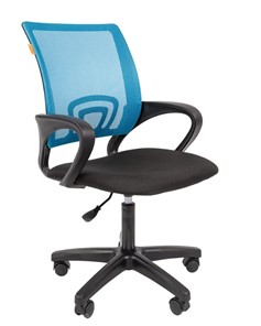 Офисное кресло CHAIRMAN 696 black LT, голубое в Братске