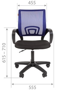 Офисное кресло CHAIRMAN 696 black LT, голубое в Ангарске - предосмотр 1