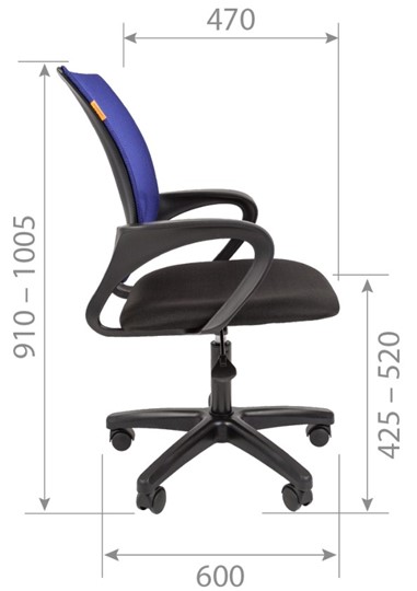 Офисное кресло CHAIRMAN 696 black LT, голубое в Ангарске - изображение 2