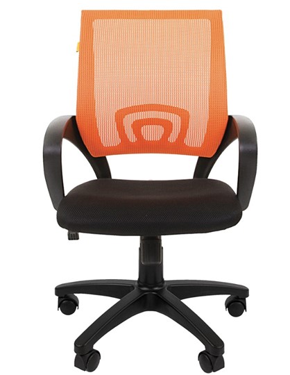 Кресло компьютерное CHAIRMAN 696 black Сетчатый акрил DW66 оранжевый в Ангарске - изображение 4