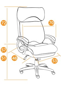 Кресло офисное DUKE флок/ткань, серый/серый, 29/TW-12 арт.14039 в Иркутске - предосмотр 27