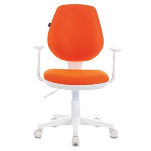 Кресло офисное Brabix Fancy MG-201W (с подлокотниками, пластик белый, оранжевое) 532410 в Ангарске - предосмотр
