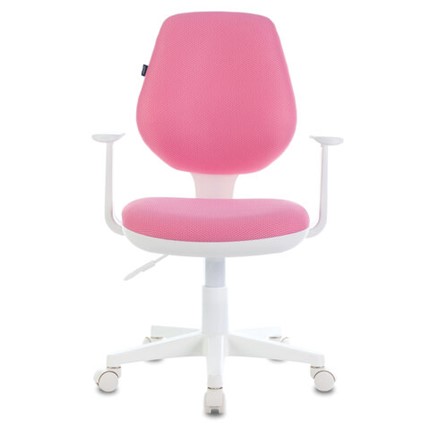 Компьютерное кресло Brabix Fancy MG-201W (с подлокотниками, пластик белый, розовое) 532409 в Братске - изображение