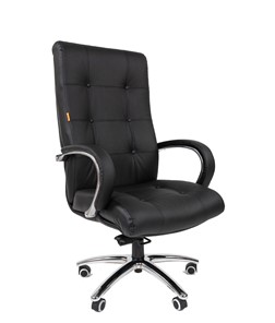 Компьютерное кресло CHAIRMAN 424 Кожа черная в Ангарске