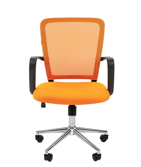 Кресло компьютерное CHAIRMAN 698 CHROME new Сетка TW-66 (оранжевый) в Ангарске - изображение 2