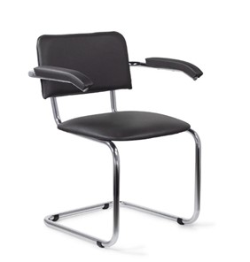 Офисный стул для посетителей Sylwia chrome arm P60, кож/зам V в Ангарске