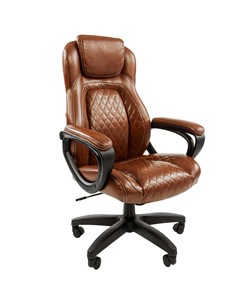 Кресло офисное CHAIRMAN 432, экокожа, цвет коричневый в Братске
