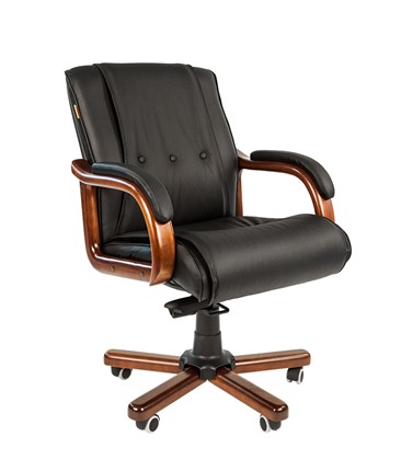 Кресло CHAIRMAN 653M кожа черная в Братске - изображение