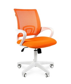 Кресло компьютерное CHAIRMAN 696 white, ткань, цвет оранжевый в Иркутске