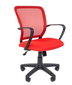 Кресло компьютерное CHAIRMAN 698 black TW-69, ткань, цвет красный в Ангарске