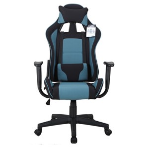 Компьютерное кресло Brabix GT Racer GM-100 (две подушки, ткань, черное/голубое) 531818 в Братске - предосмотр