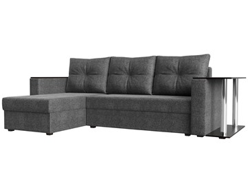 Угловой диван с оттоманкой Атланта Лайт, Серый (рогожка) в Братске