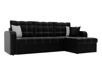 Угловой диван для гостиной Ливерпуль, Черный (экокожа) в Иркутске