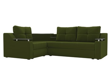 Угловой раскладной диван Тесей Боннель, Зеленый (Микровельвет) в Иркутске
