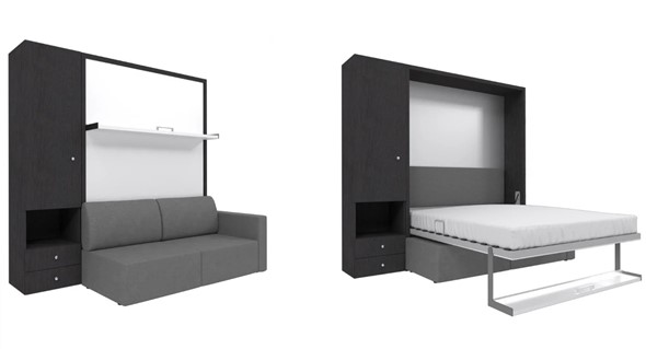Диван Кровать-трансформер Smart (ШЛ+КД 1400), шкаф левый, правый подлокотник в Братске - изображение