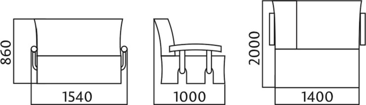 Прямой диван Аккордеон с боковинами, спальное место 1400 в Братске - изображение 4