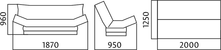 Прямой диван Клик-Кляк стёганый в Ангарске - изображение 3
