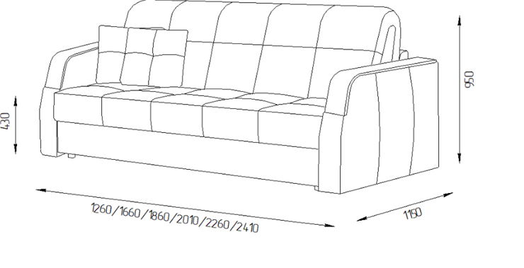 Прямой диван Турин 2 165 (НПБ) в Ангарске - изображение 1