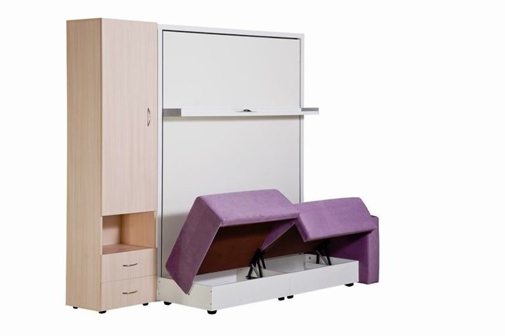 Диван Кровать-трансформер Smart (ШЛ+КД 1400+ШП), 2 шкафа, без подлокотников в Братске - изображение 4