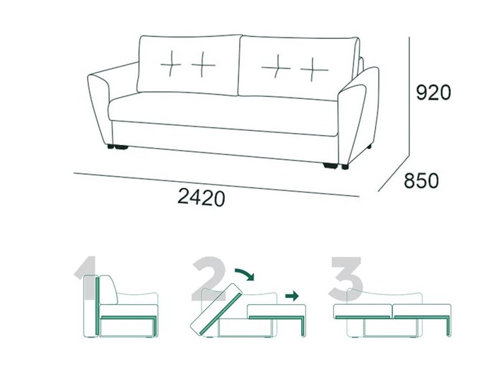 Прямой диван Мальта 1 К БД в Ангарске - изображение 5