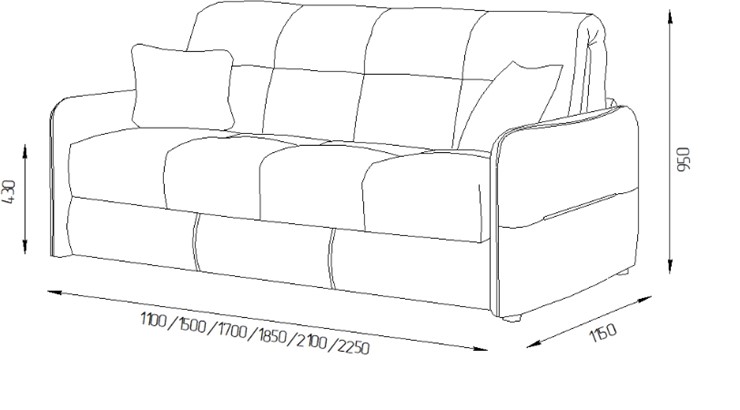 Прямой диван Токио 2 130 (ППУ) в Ангарске - изображение 7