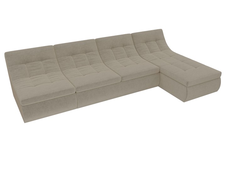 Большой модульный диван Холидей, Бежевый (микровельвет) в Ангарске - изображение 4