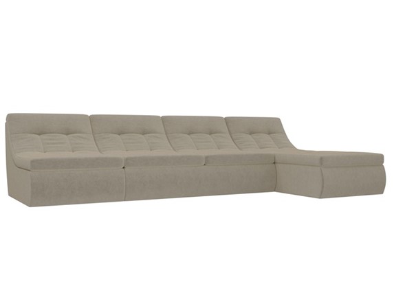 Большой модульный диван Холидей, Бежевый (микровельвет) в Ангарске - изображение