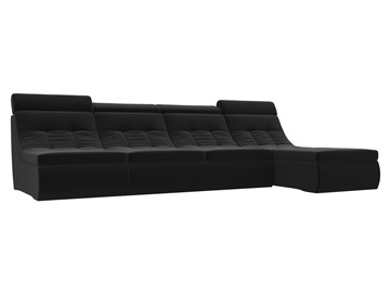 Модульный угловой диван Холидей люкс, Черный (микровельвет) в Ангарске