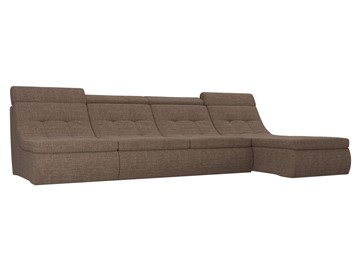 Большой модульный диван Холидей люкс, Коричневый (рогожка) в Ангарске
