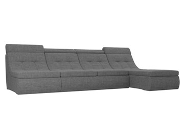 Большой модульный диван Холидей люкс, Серый (рогожка) в Ангарске