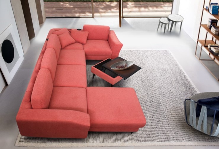 Модульный диван Томас с широкими подлокотниками и пуф-столик с подъемным механизмом в Братске - изображение 1