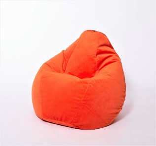 Кресло-мешок Груша большое, велюр однотон, оранжевое в Братске