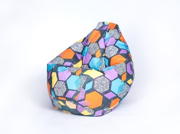 Кресло-мешок Груша среднее, велюр принт, геометрия в Ангарске