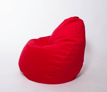 Кресло-мешок Груша большое, велюр однотон, красное в Ангарске - предосмотр 1