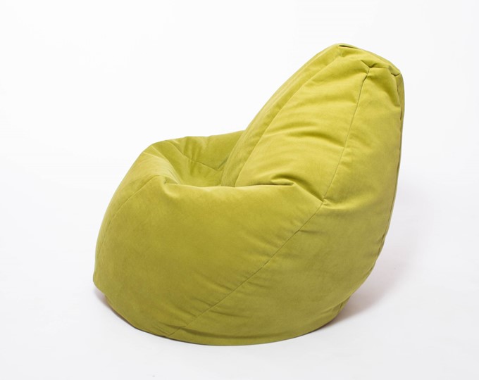 Кресло-мешок Груша малое, велюр однотон, травянное в Ангарске - изображение 2