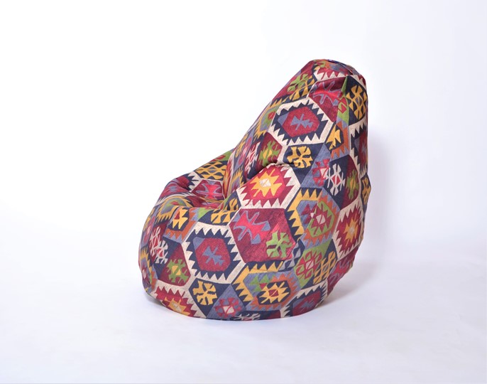 Кресло-мешок Груша малое, велюр принт, мехико графит в Ангарске - изображение 1