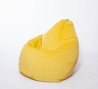 Кресло-мешок Груша большое, велюр однотон, лимонное в Братске