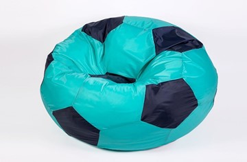 Кресло-мешок Мяч большой, бирюзово-черный в Ангарске