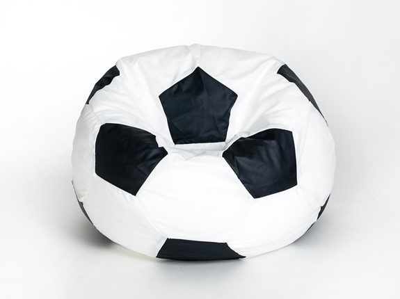 Кресло-мешок Мяч малый, бело-черный в Ангарске - изображение