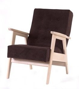 Кресло Ретро (беленый дуб / RS 32 - коричневый) в Ангарске