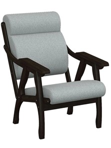 Кресло мягкое Вега 10 ткань серый, каркас венге в Ангарске - предосмотр