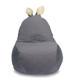 Кресло-мешок Зайка (короткие уши), тёмно-серый в Ангарске