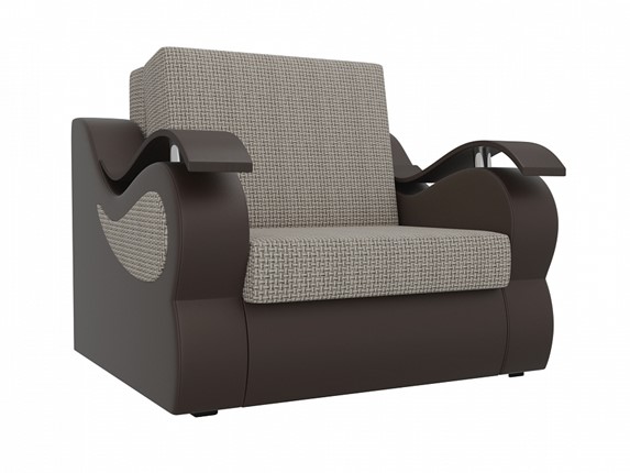 Кресло-кровать Меркурий (60), Корфу 02 (рогожка)/черный (экокожа) в Ангарске - изображение