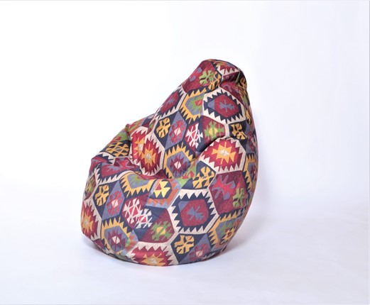 Кресло-мешок Груша малое, велюр принт, мехико графит в Ангарске - изображение