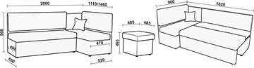 Кухонный угловой диван Нео КМ 3 с механизмом 2000*1110 в Ангарске - предосмотр 20